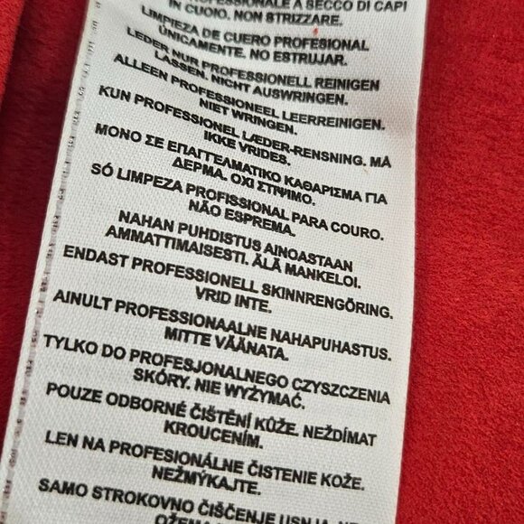 Marciano Red W/Cutouts Mini Skirt - XS - Gold Detail, 100% Lamb Leather - Picture 14 of 16